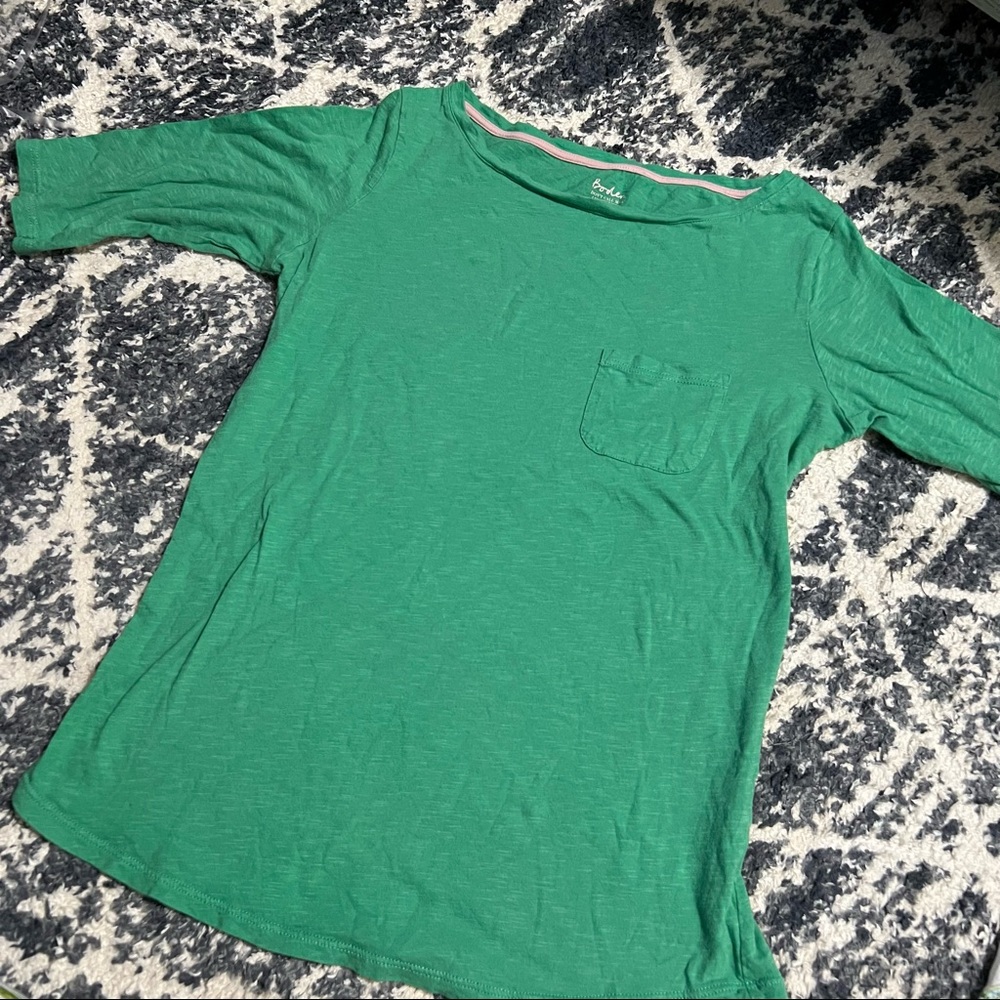 Boden Green 1/4 Sleeved Shirt Size 8